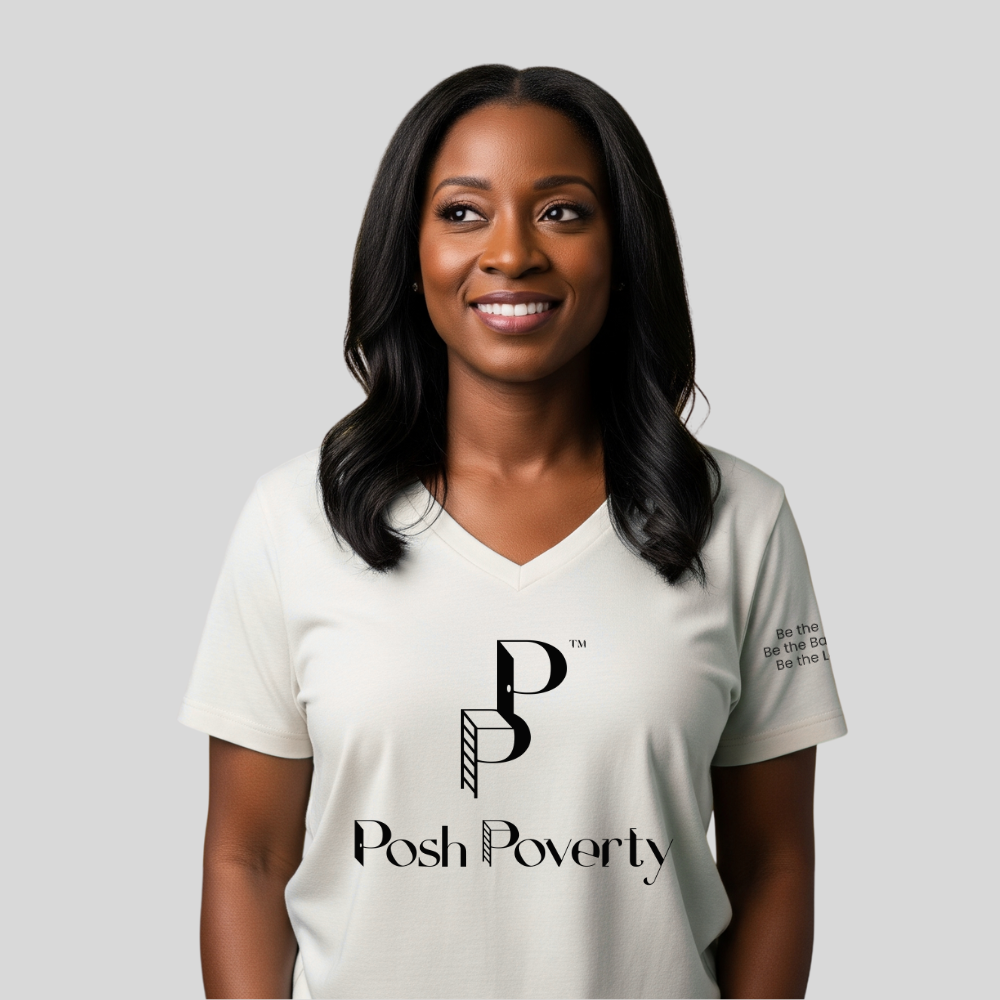Posh Poverty Women’s Relaxed V-Neck T-Shirt