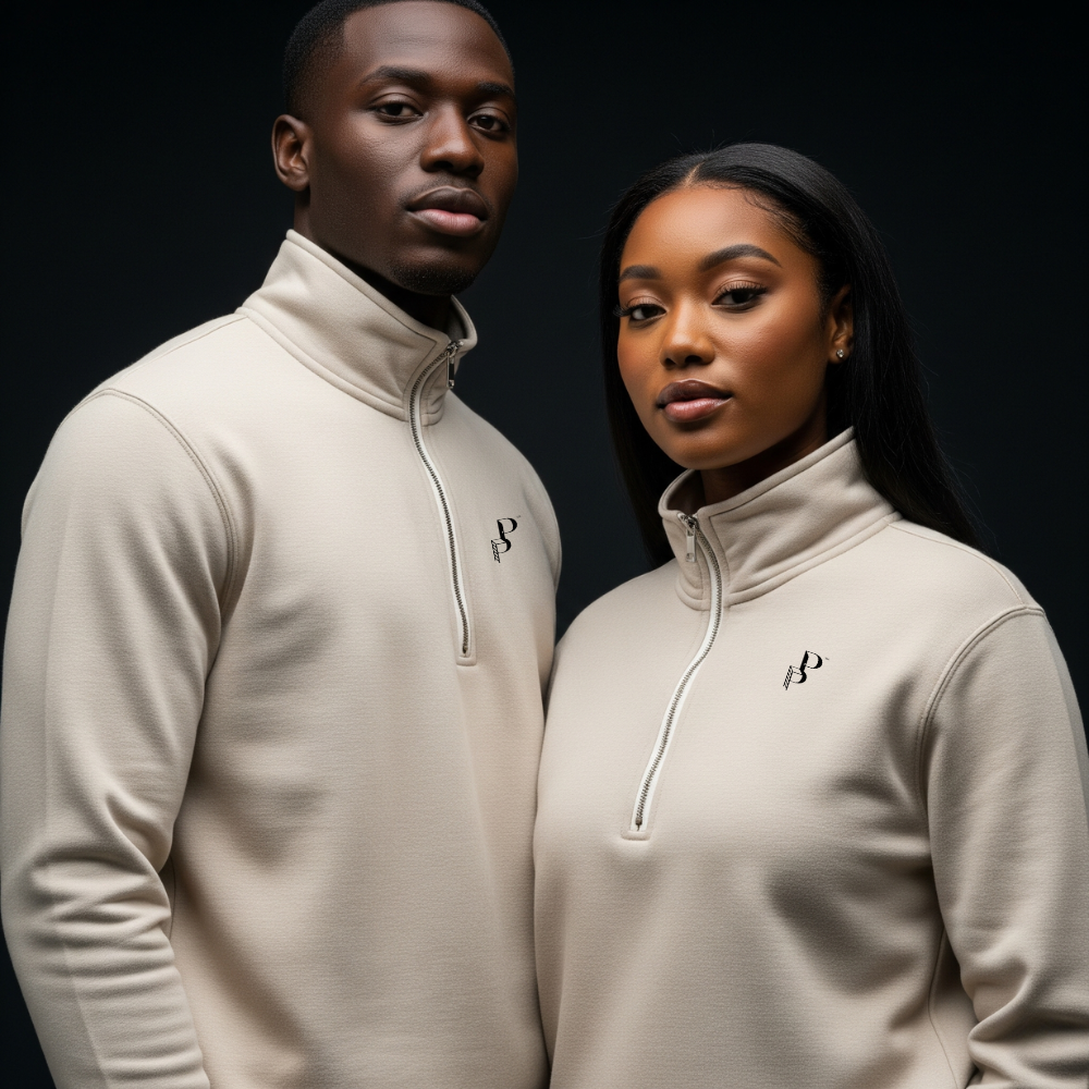 Posh Poverty Men's Stencil Half Zip