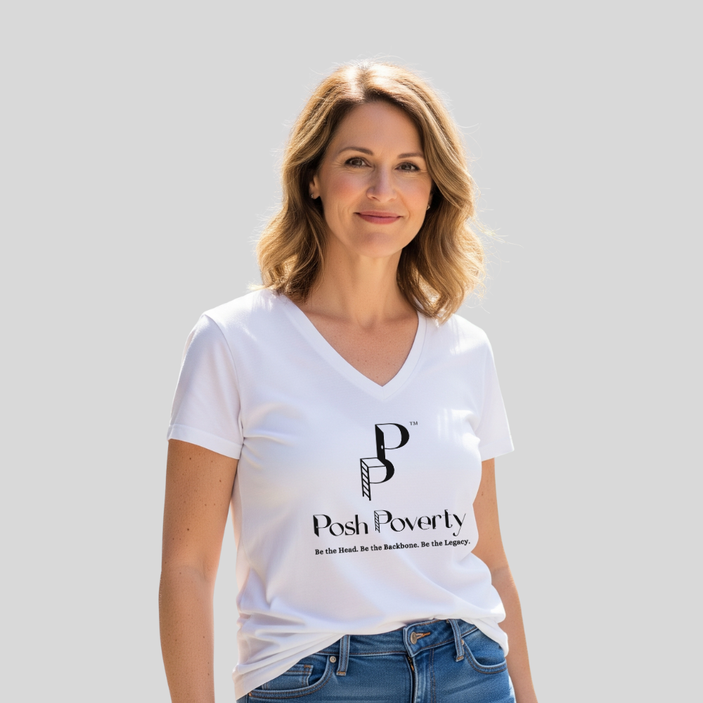 Posh Poverty Women’s Relaxed V-Neck T-Shirt