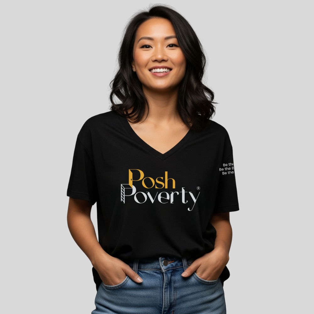 Posh Poverty Women’s Relaxed V-Neck T-Shirt
