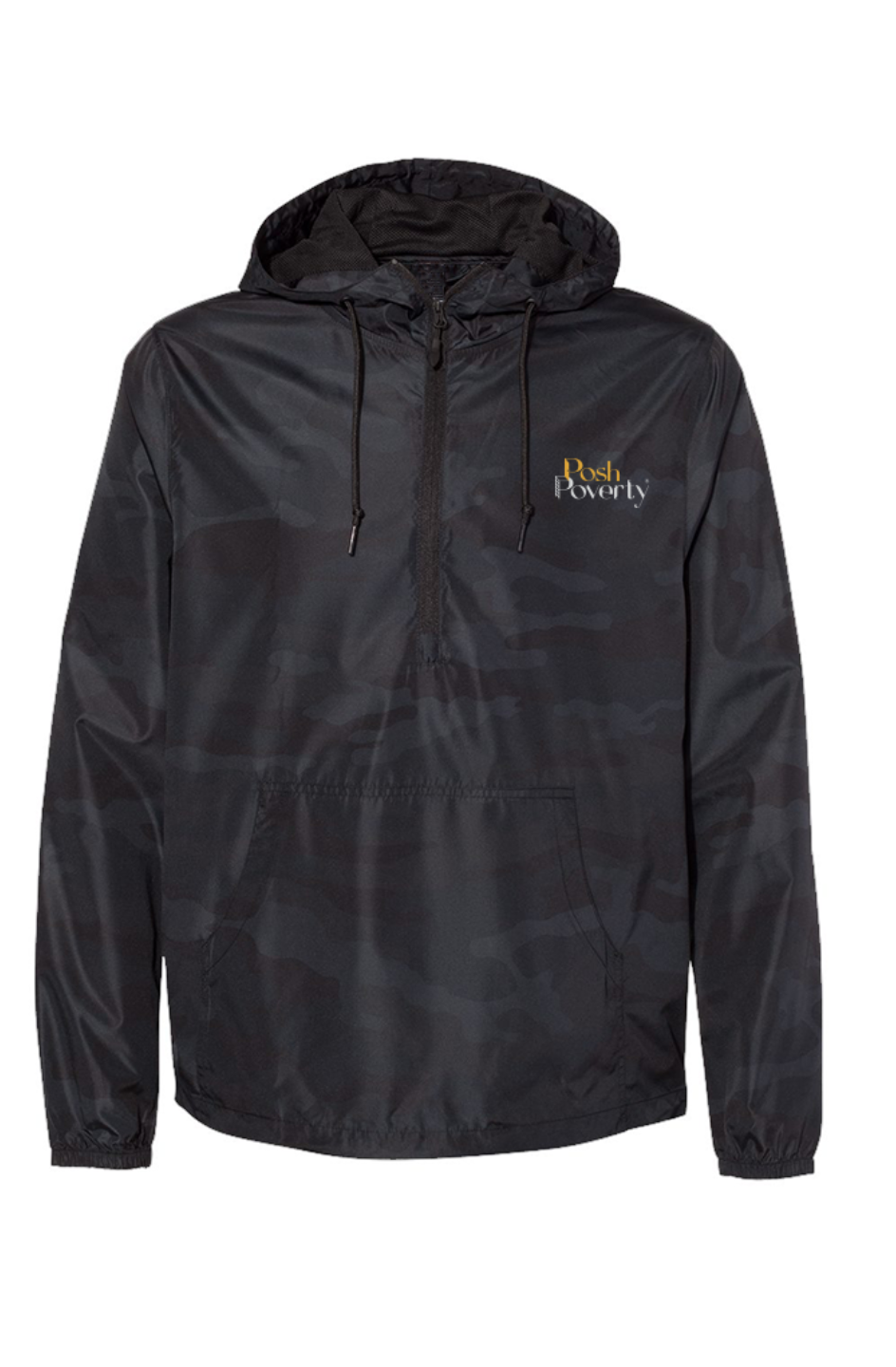 Posh Poverty Black Camo Pullover Windbreaker
