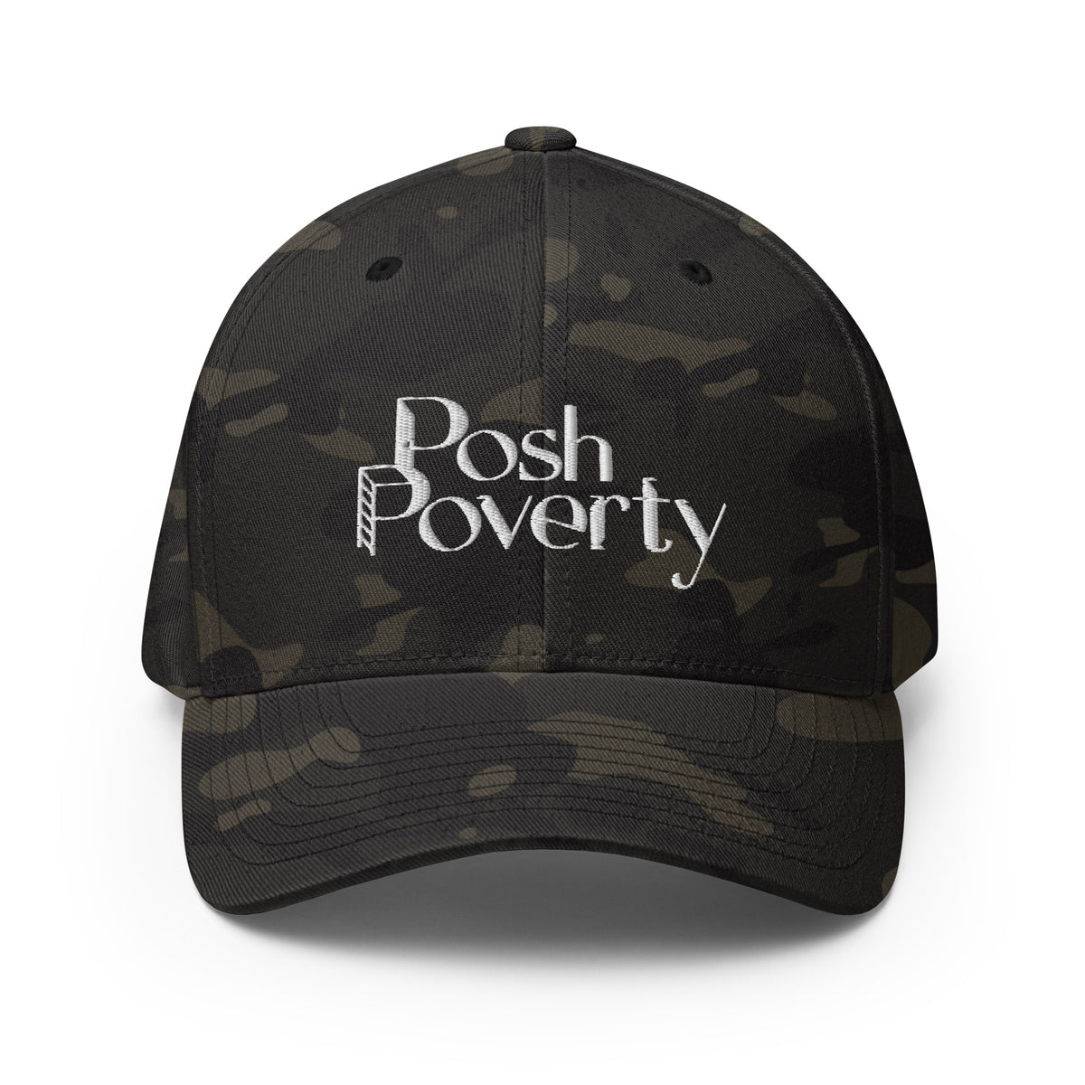 Posh Poverty Embroidered Structured Twill Cap